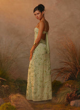 Celandine Beaded Maxi Dress - Lime