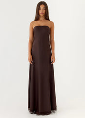 Kayleigh Strapless Maxi Dress - Chocolate Torte