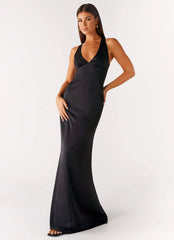 Desi Halterneck Maxi Dress - Black