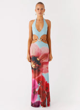 Time To Dance Maxi Dress - Turquoise Bloom