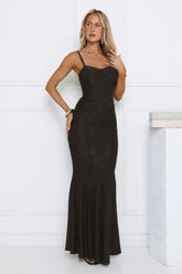 Sunset Gleam Maxi Dress Black