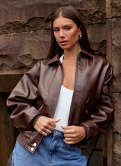 Indara Bomber Jacket - Chocolate