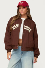 Big Apple Oversized Bomber Jacket