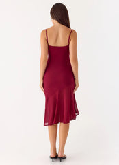 Anne Midi Dress - Deep Red