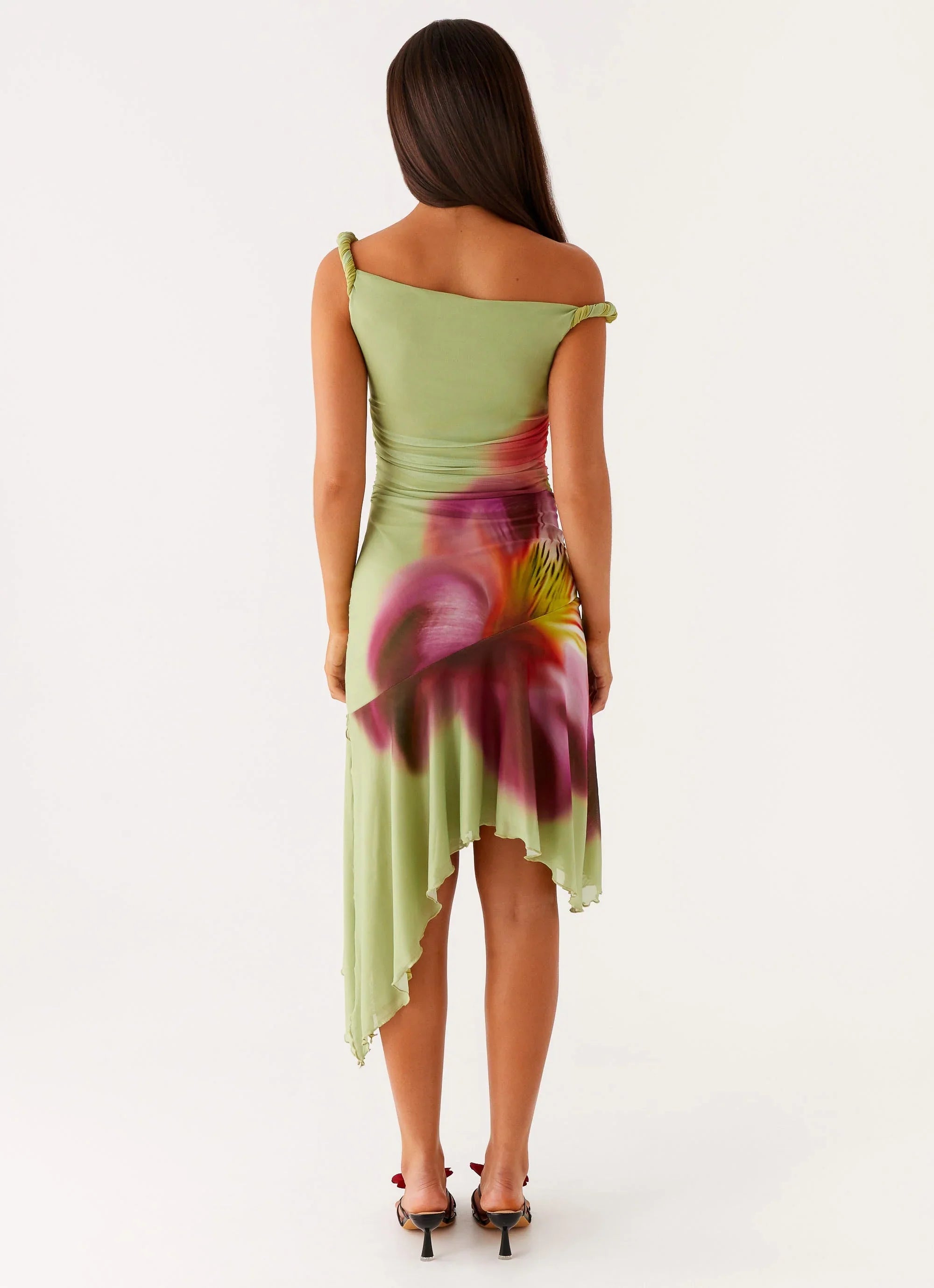 Huntah Midi Dress - Green Tropical