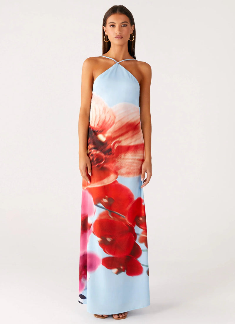 Chloe Maxi Dress - Turquoise Bloom