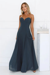 Mademoiselle Strapless Maxi Dress Teal
