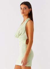 Thistle Mini Dress - Forest Sage